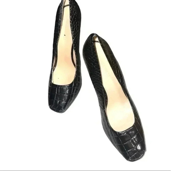 COLIN STUART PEEP TOE LEATHER PUMPS - Picture 2 of 11